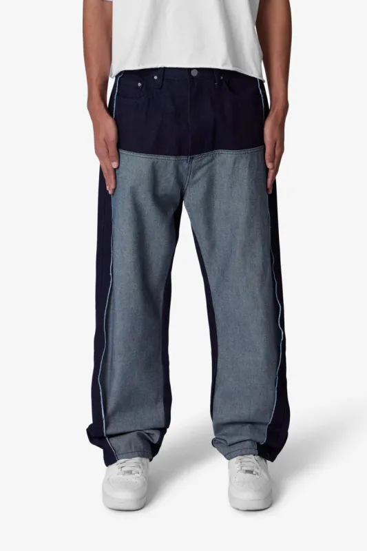 Ultra Baggy Inverted Denim - Navy sold by MNML