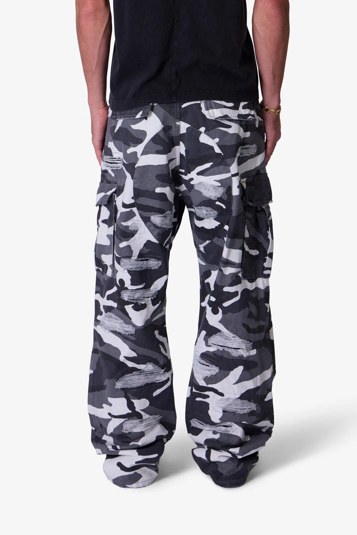Ultra Baggy Skated Cargo Pants - Black/White sold by MNML product image thumbnail 5