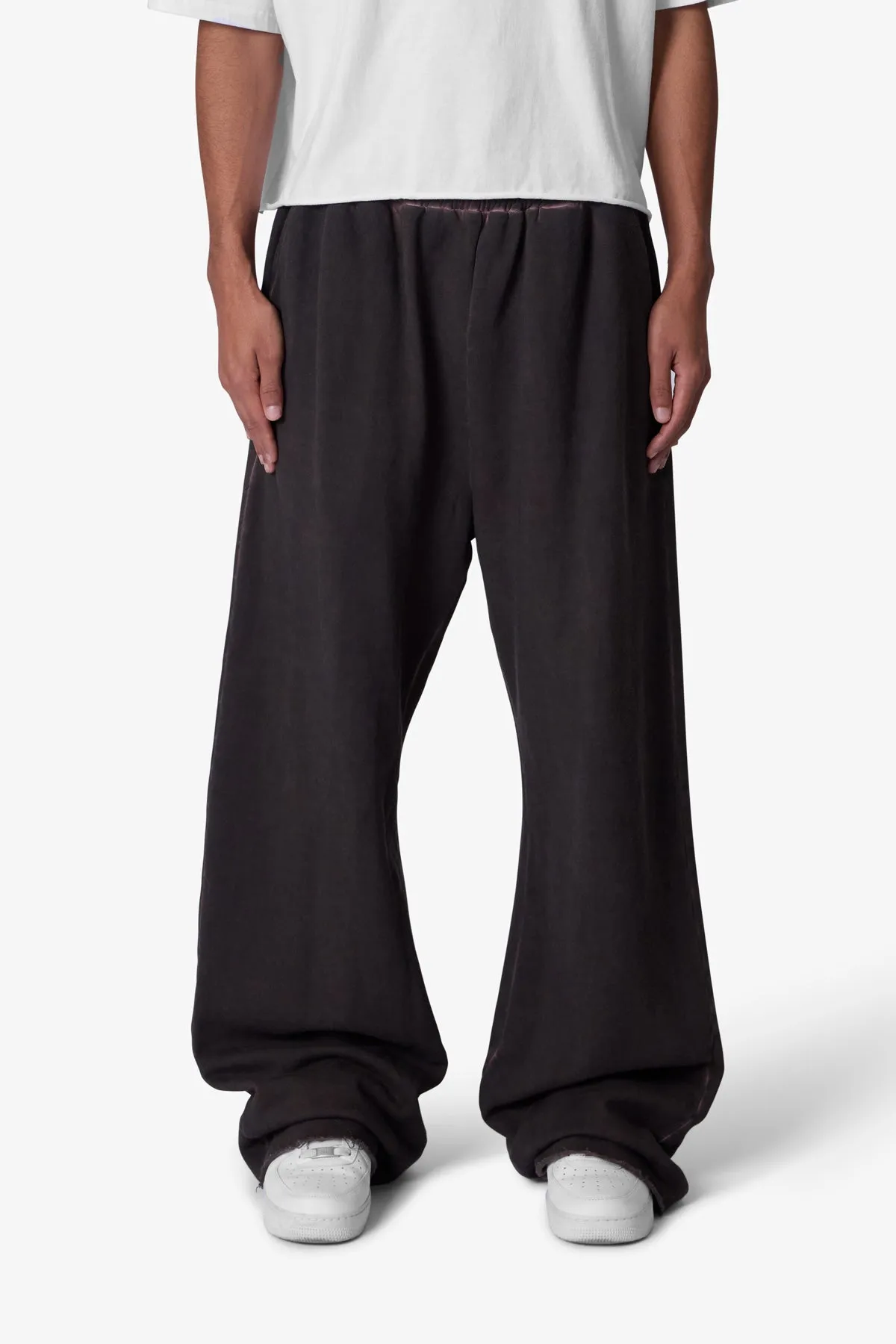 Acid Wash Sweatpants - Brown sold by MNML