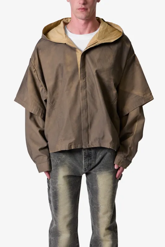 Oiled Hunting Poncho Jacket - Tan sold by MNML