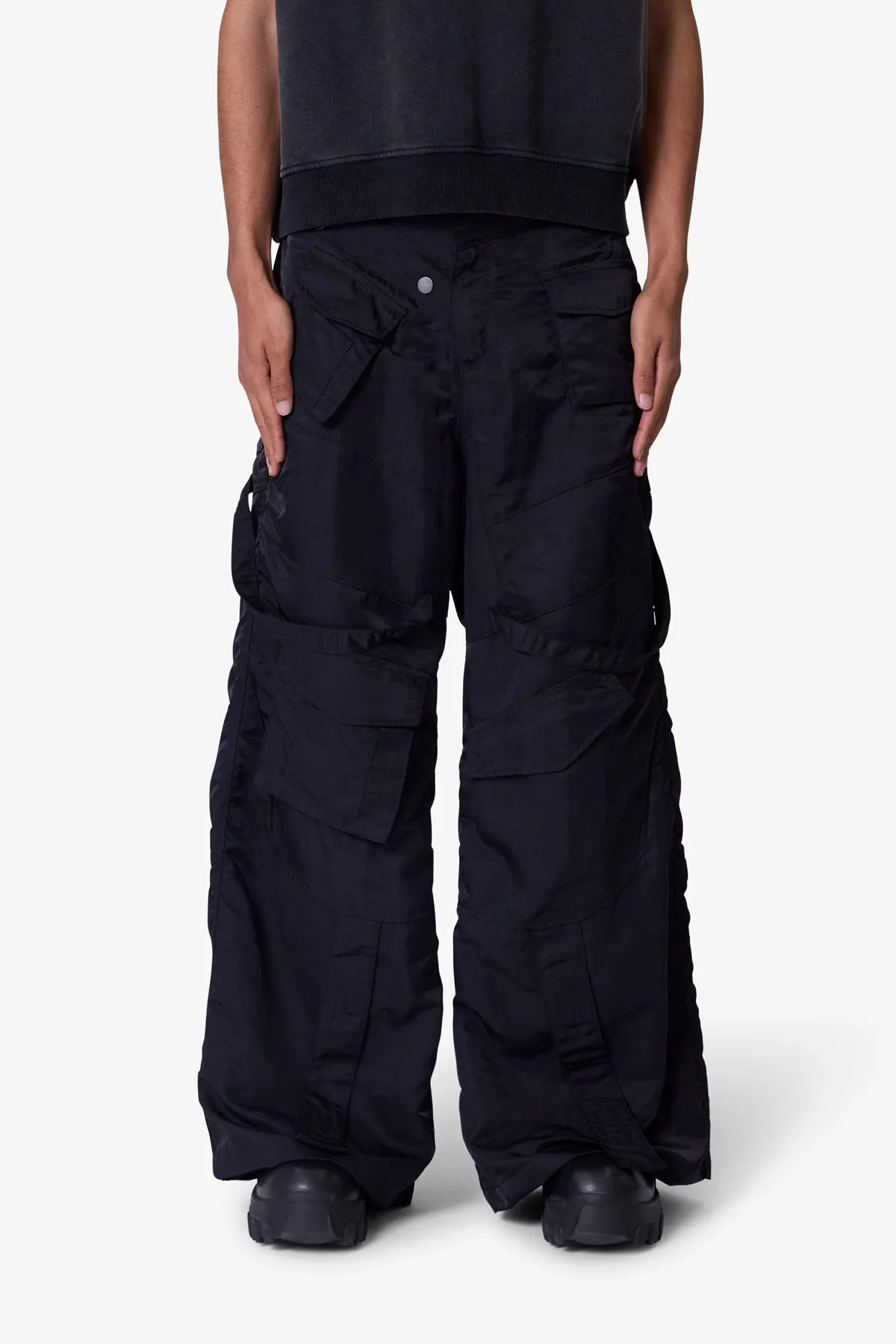 Strapped Up Raver Double Cargo Pants - Black sold by MNML