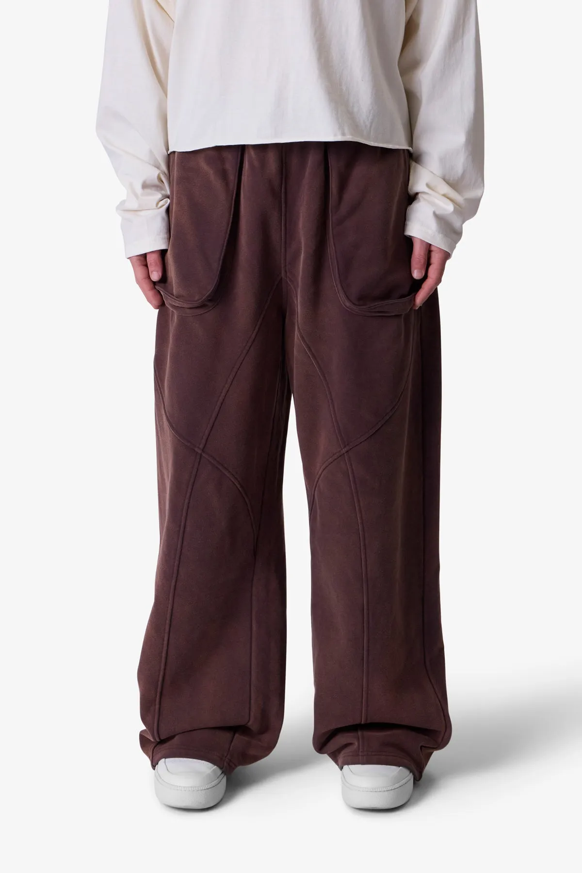 Cross Seamed Sweatpants - Washed Brown sold by MNML product image thumbnail 2