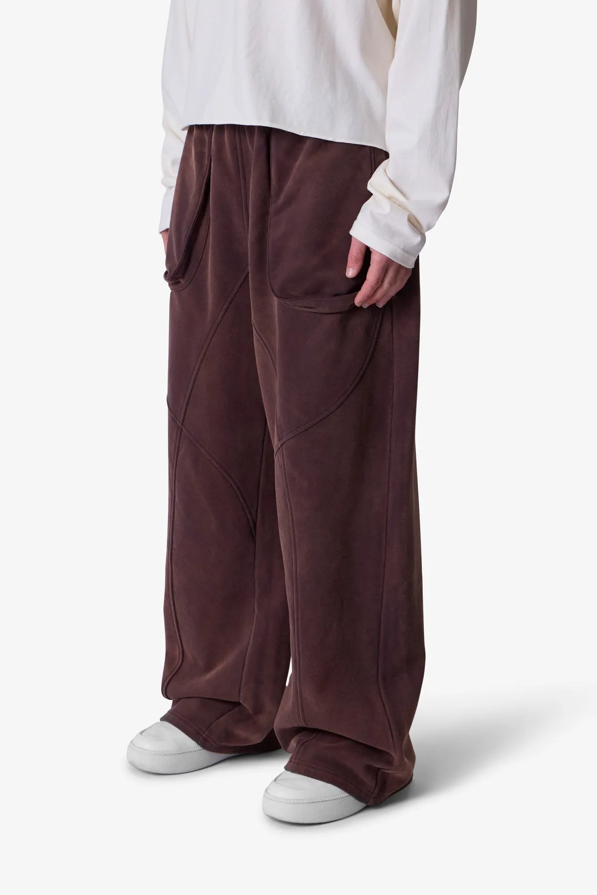 Cross Seamed Sweatpants - Washed Brown sold by MNML product image thumbnail 3