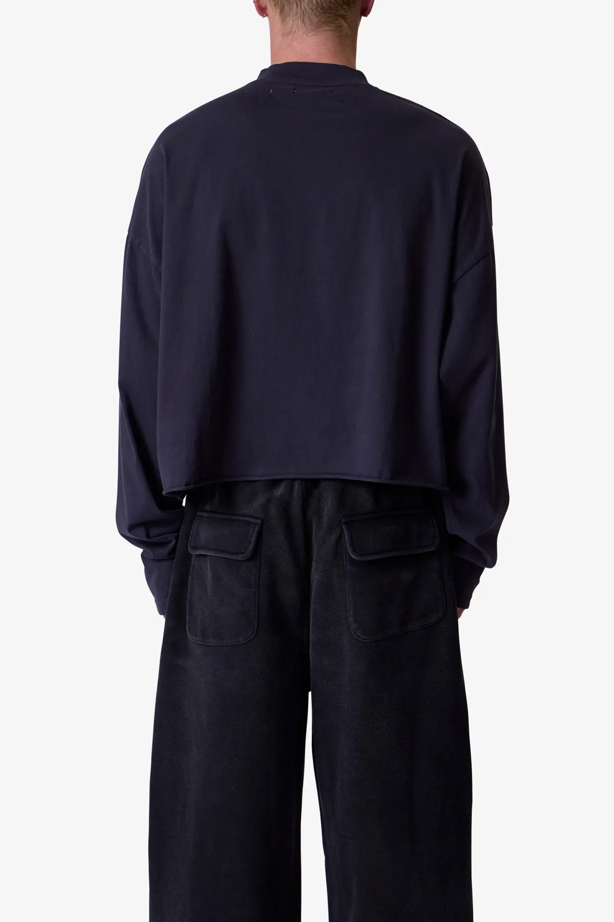 Button Fastened Oversized L/S Tee - Washed Black sold by MNML product image thumbnail 5