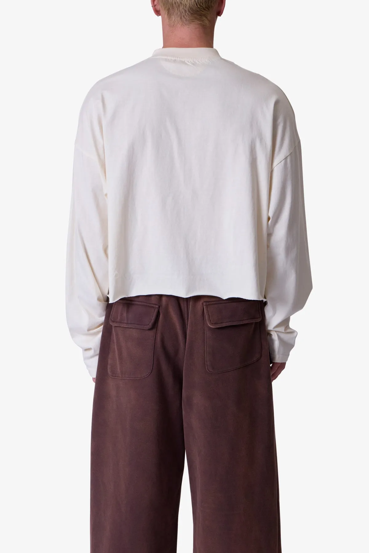 Button Fastened Oversized L/S Tee - Off White sold by MNML product image thumbnail 5