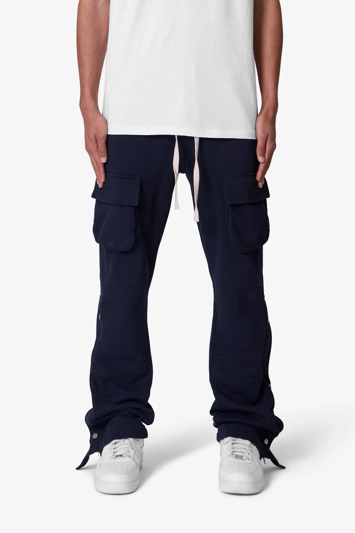 Snap Front Fleece Cargo Pants - Washed Black sold by MNML product image thumbnail 3