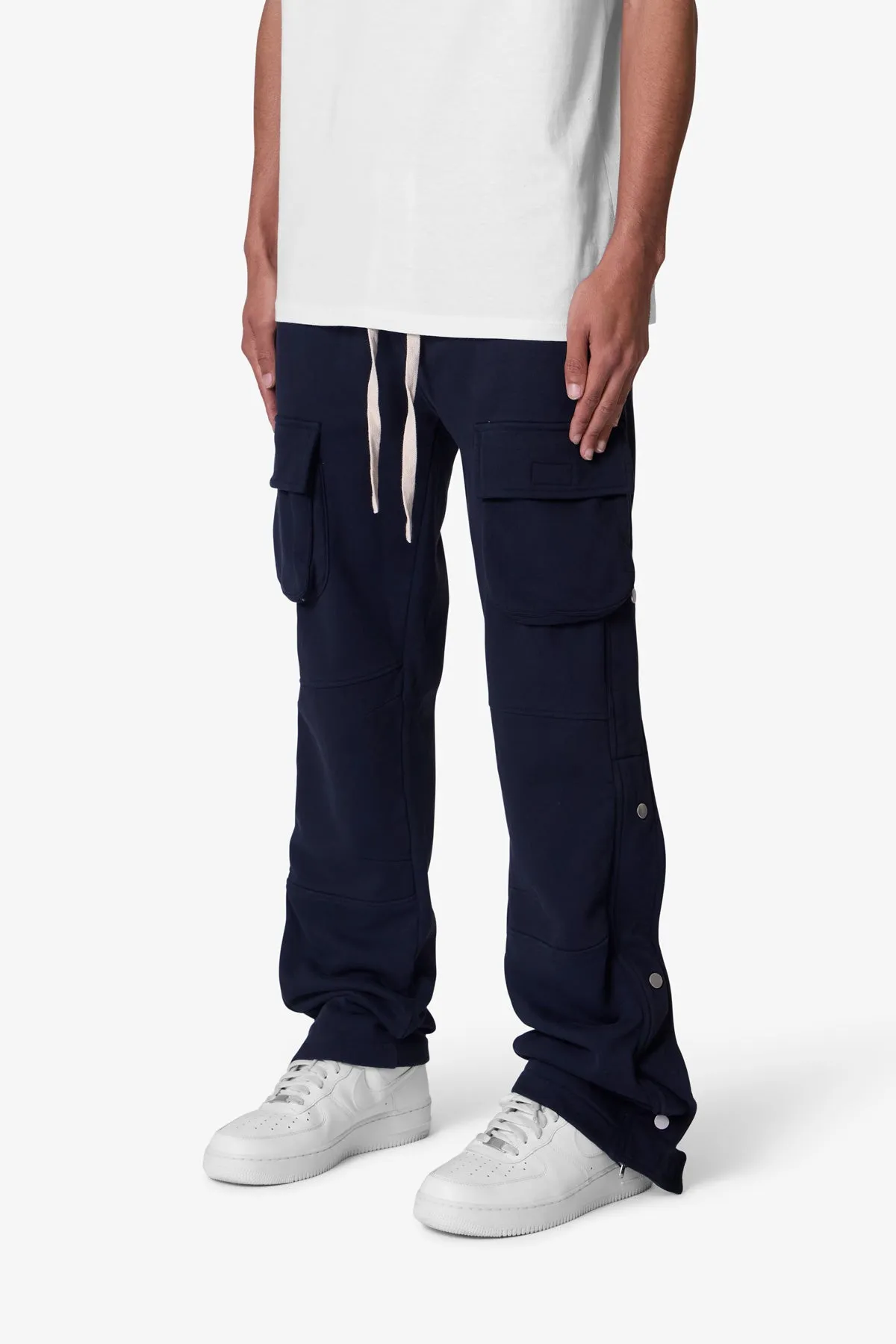 Snap Front Fleece Cargo Pants - Washed Black sold by MNML product image thumbnail 2