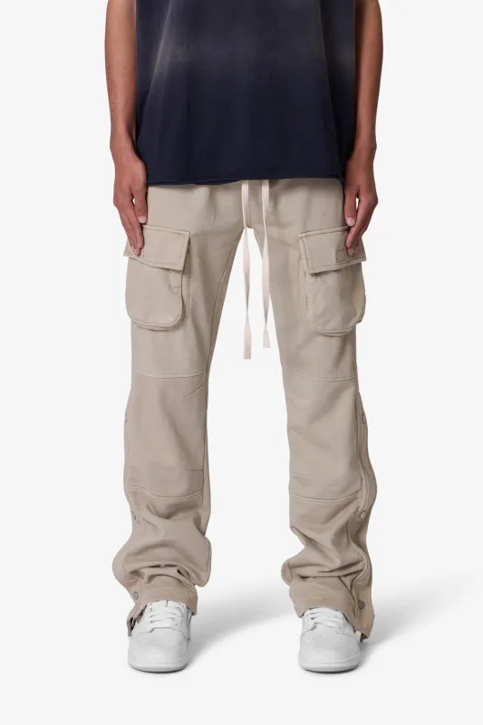 Snap Front Fleece Cargo Pants - Washed Earth sold by MNML