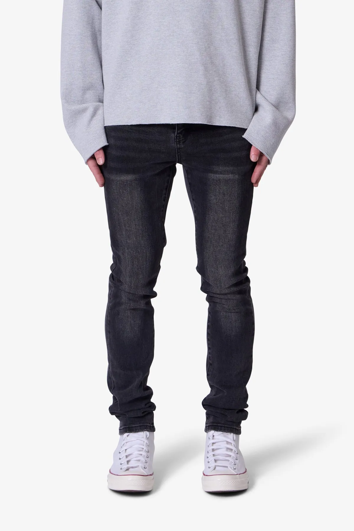 Skinny Denim - Washed Black sold by MNML
