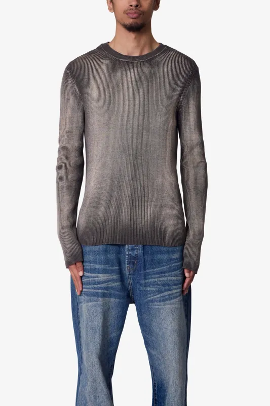 Ash Tray Ribbed L/S Shirt - Charcoal Grey sold by MNML