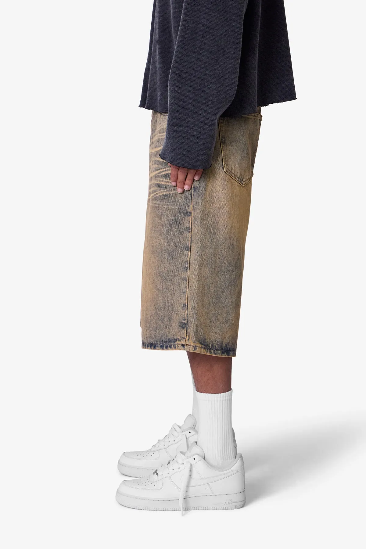 Baggy Dust Stone Denim Shorts - Vintage Blue sold by MNML product image thumbnail 4