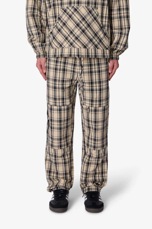 Tartan Print Pants - Cream sold by MNML