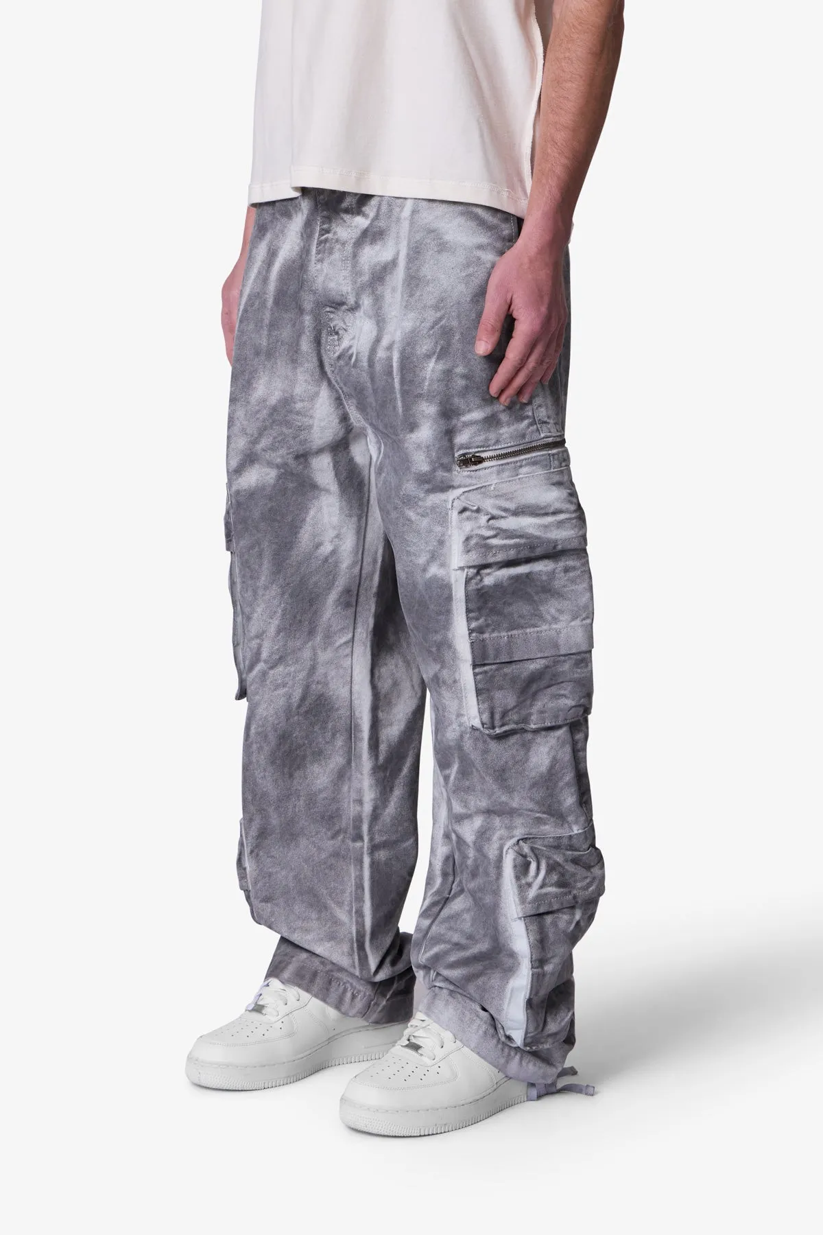 Washed Pocket Cargo Pants - Grey sold by MNML product image thumbnail 3