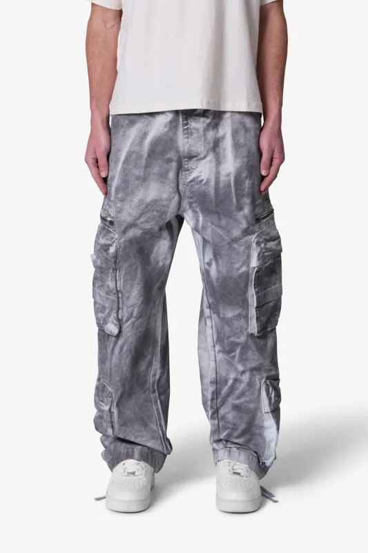 Washed Pocket Cargo Pants - Grey sold by MNML