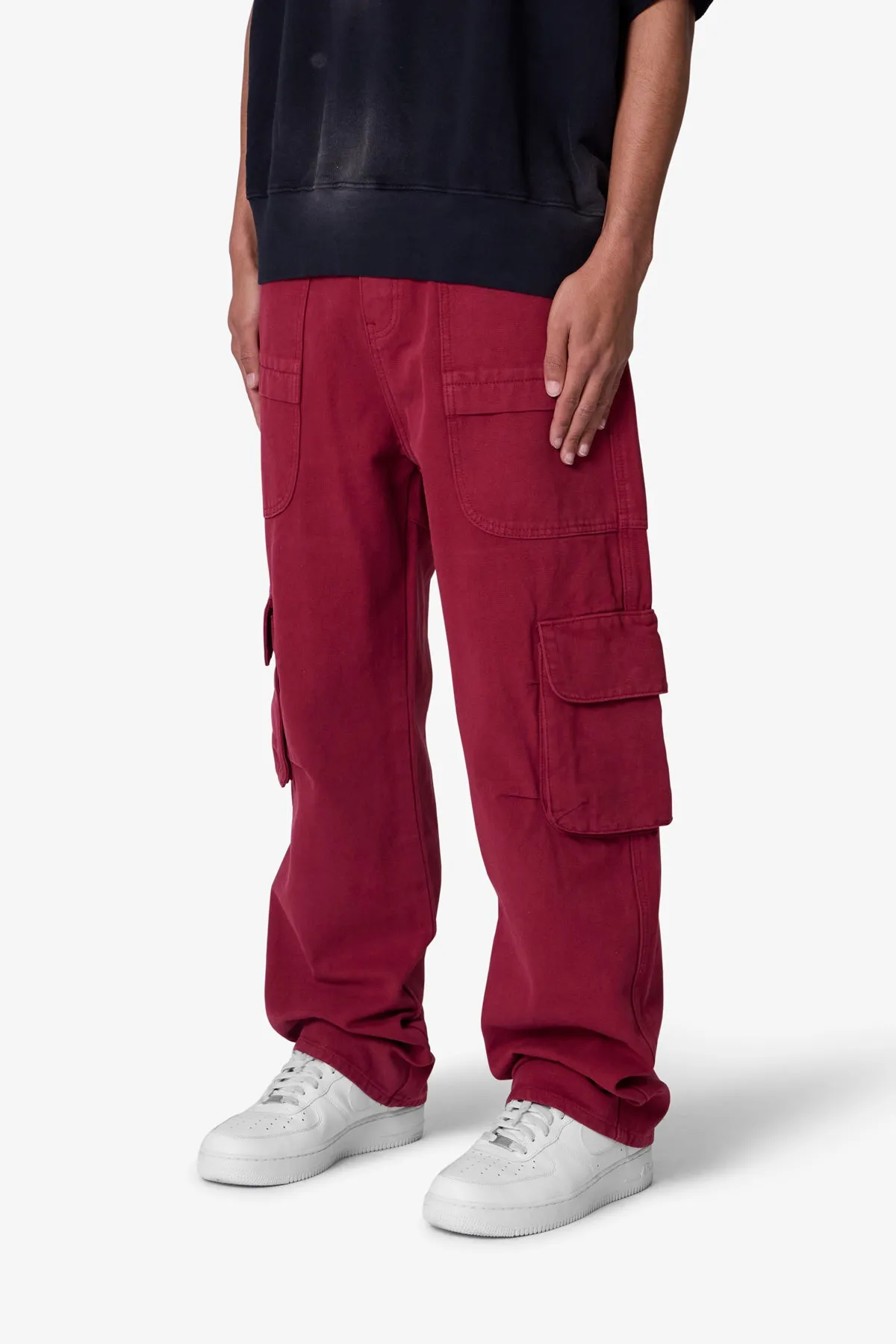 Ultra Baggy Pocketeer Denim - Burgundy sold by MNML product image thumbnail 3