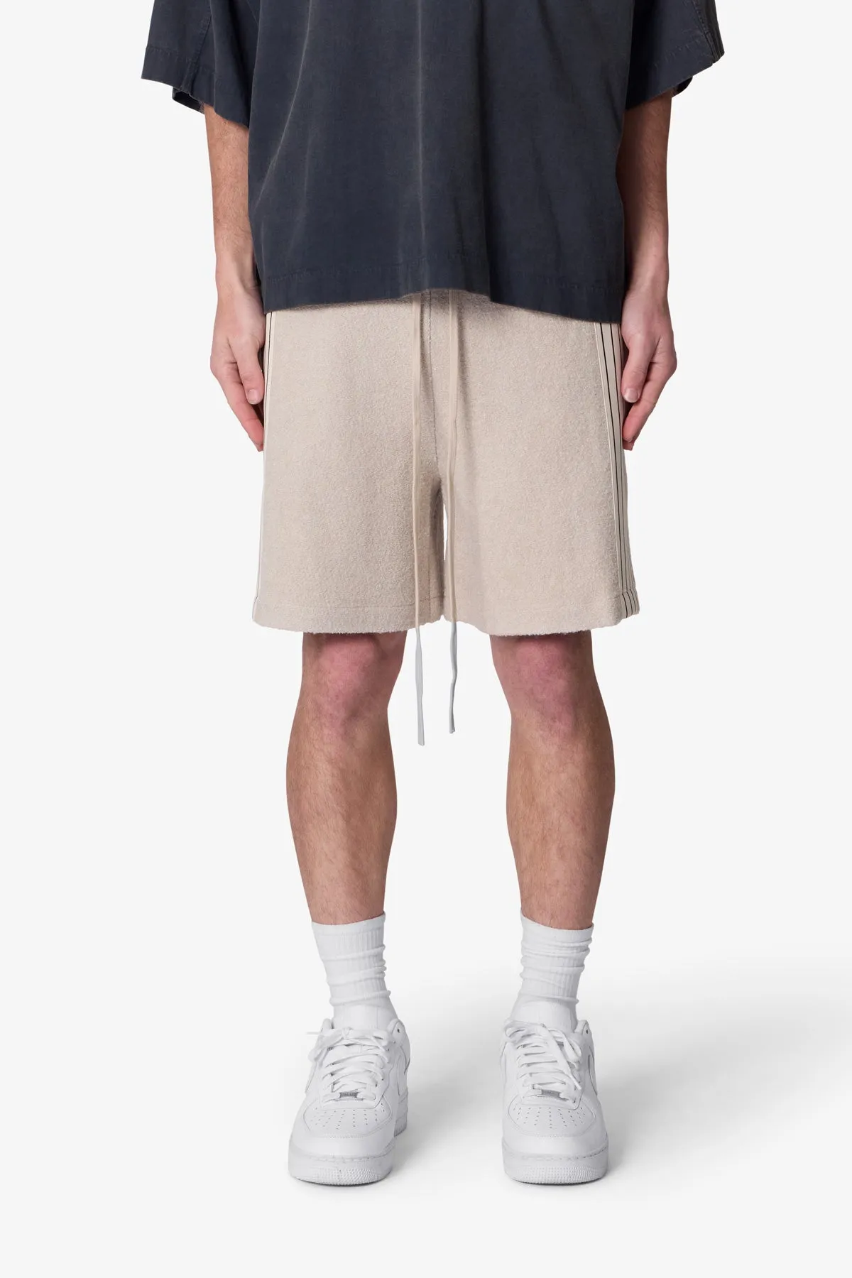 Tricot Striped Sweatshorts - Tan sold by MNML product image thumbnail 3