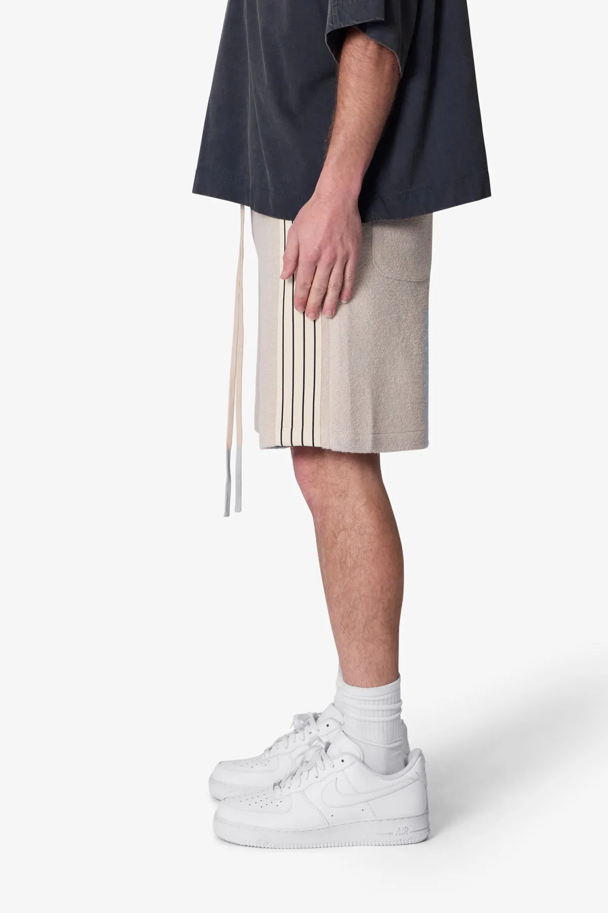 Tricot Striped Sweatshorts - Tan sold by MNML product image thumbnail 4