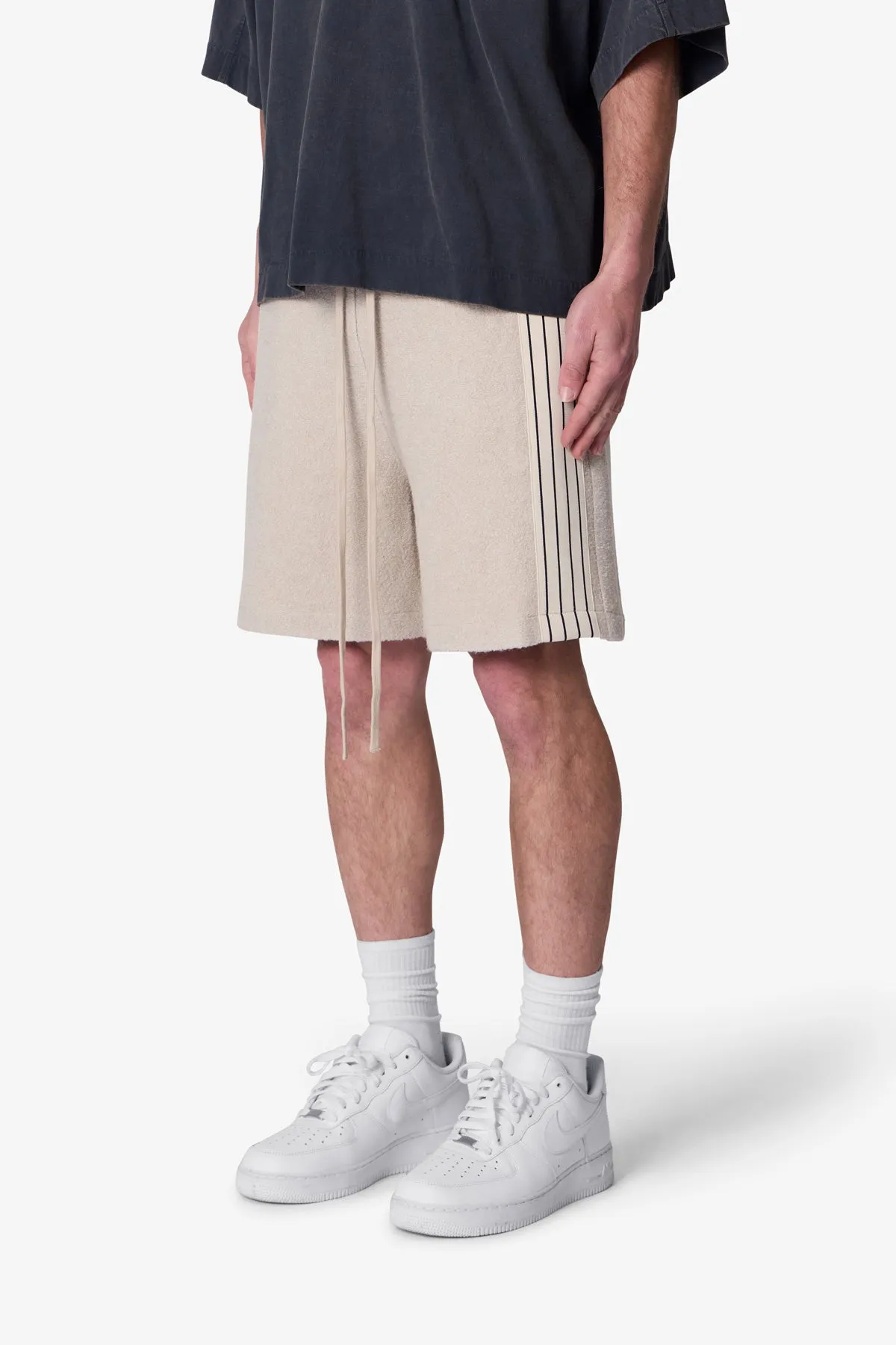 Tricot Striped Sweatshorts - Tan sold by MNML product image thumbnail 2
