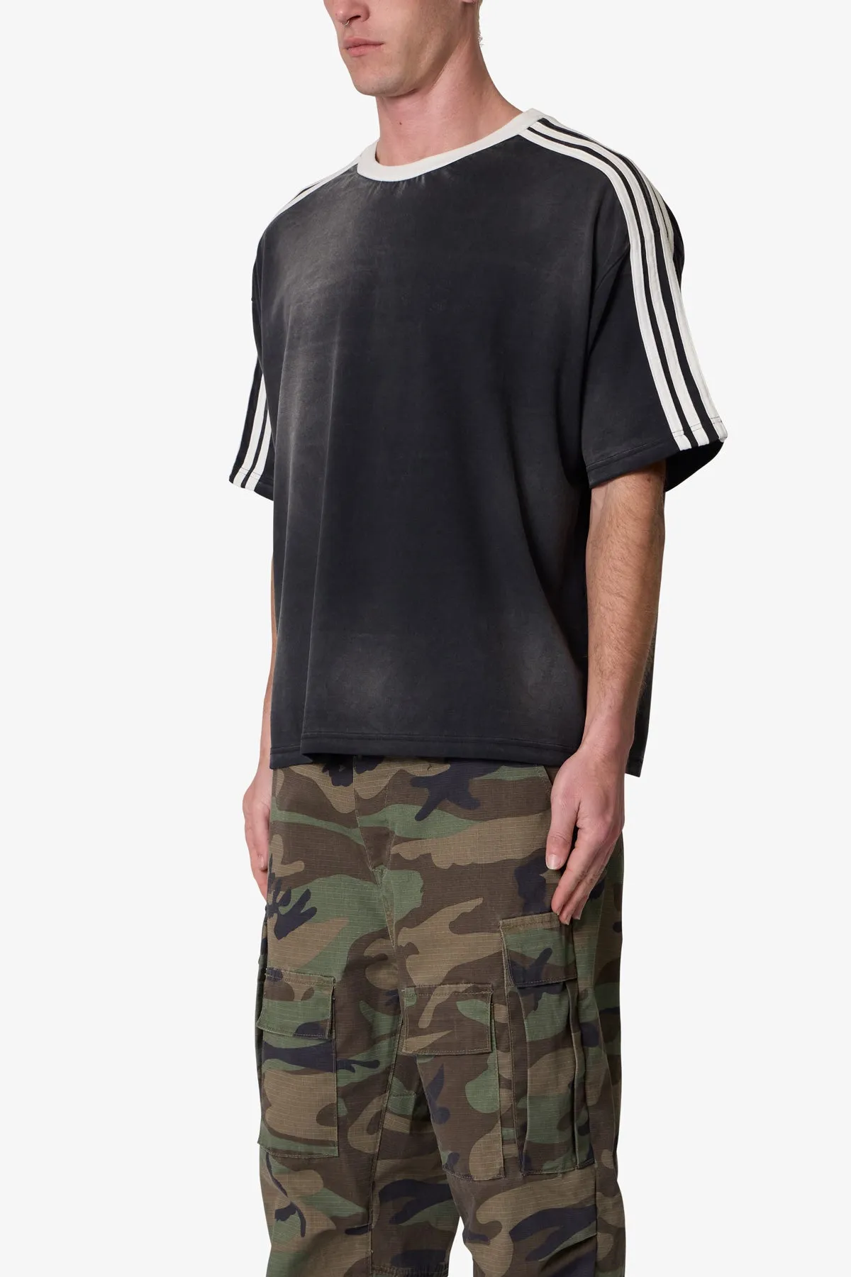 Striped Soccer Tee - Black sold by MNML product image thumbnail 3