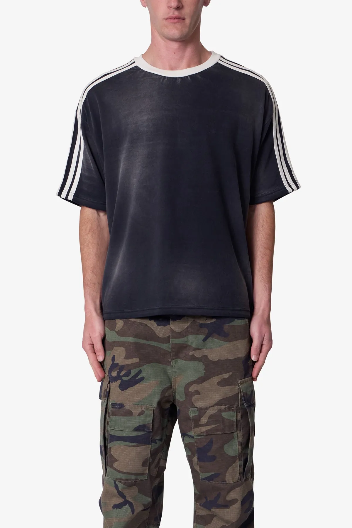 Striped Soccer Tee - Black sold by MNML