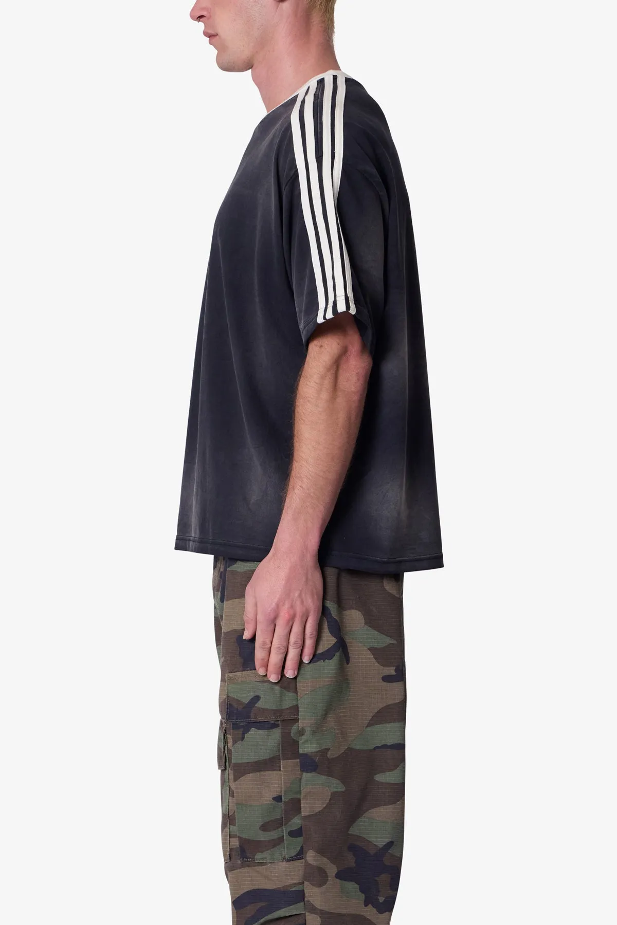 Striped Soccer Tee - Black sold by MNML product image thumbnail 4