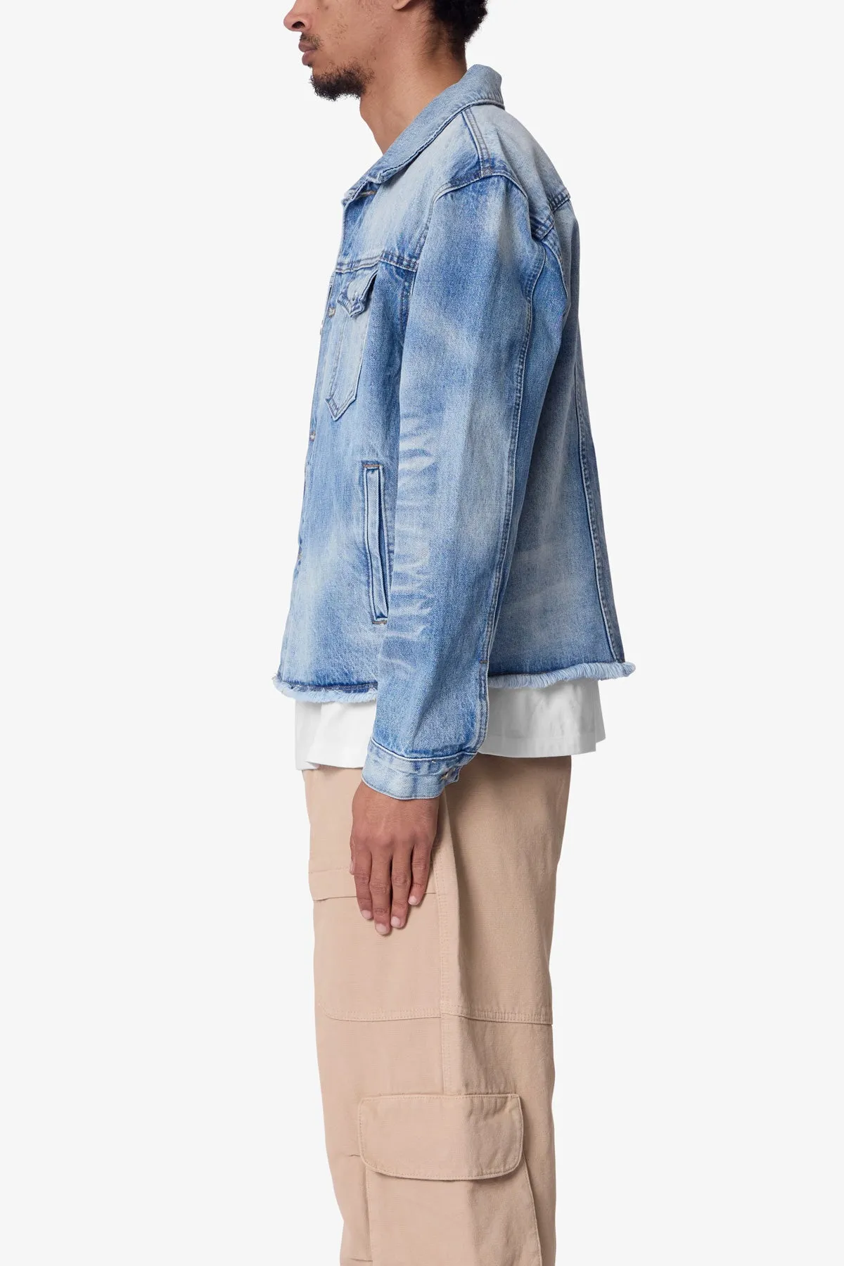Sun Washed Denim Jacket - Light Blue sold by MNML product image thumbnail 4