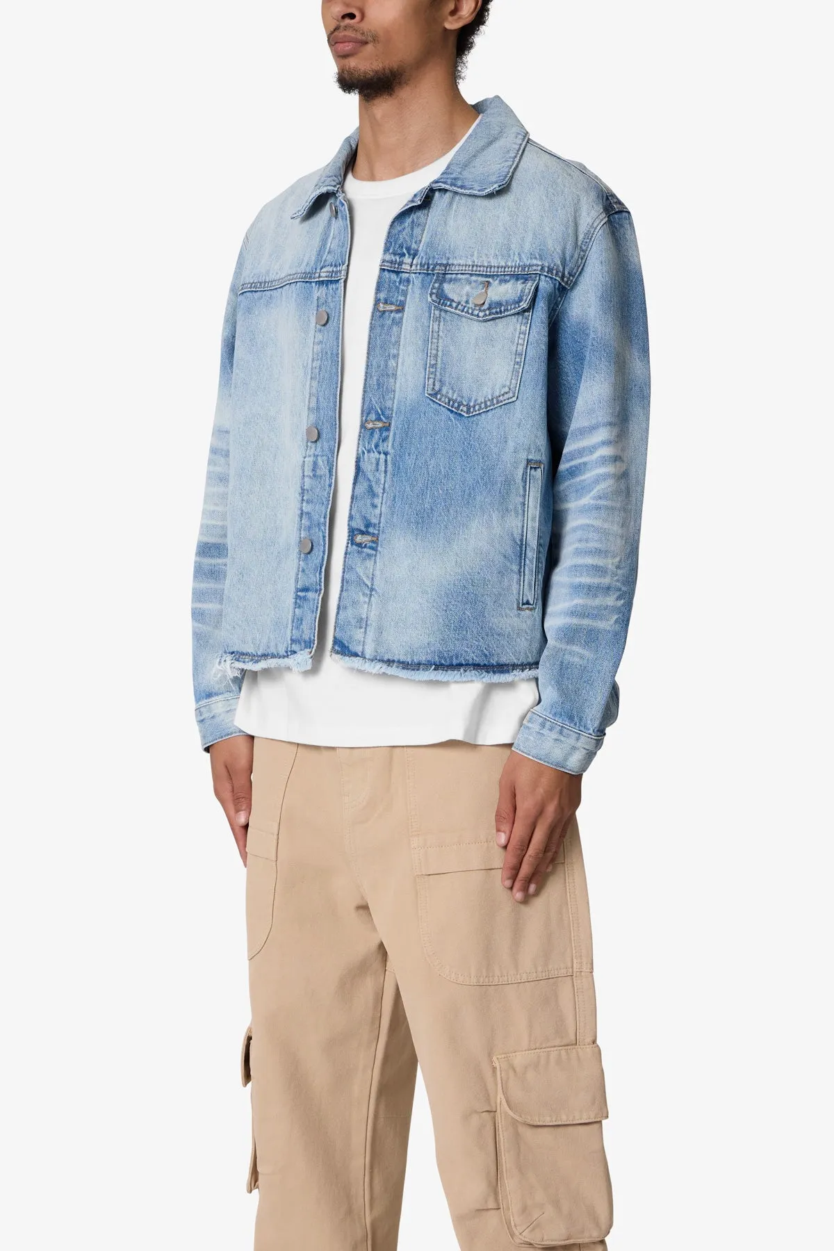 Sun Washed Denim Jacket - Light Blue sold by MNML product image thumbnail 3