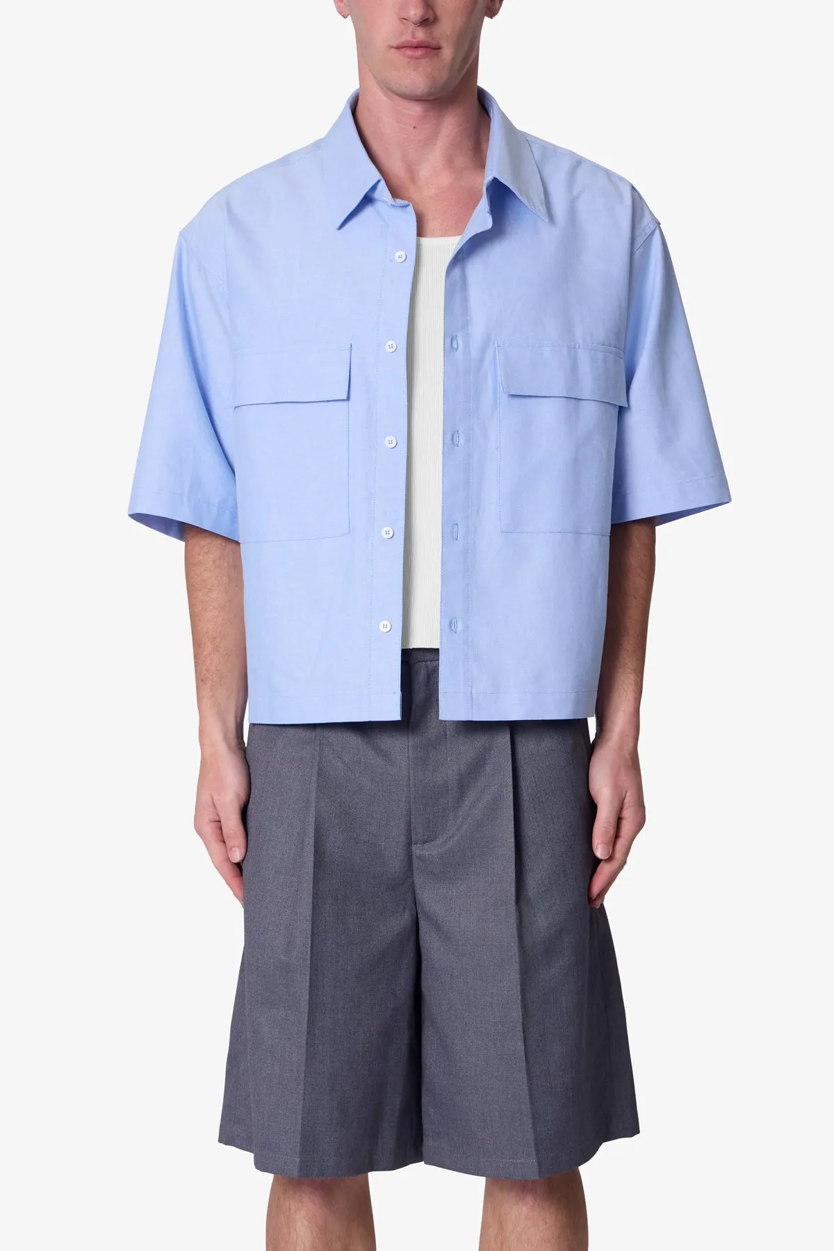 Poplin Bus Driver Shirt - Light Blue sold by MNML