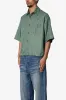 Cropped Striped Pajama Shirt - Green sold by MNML