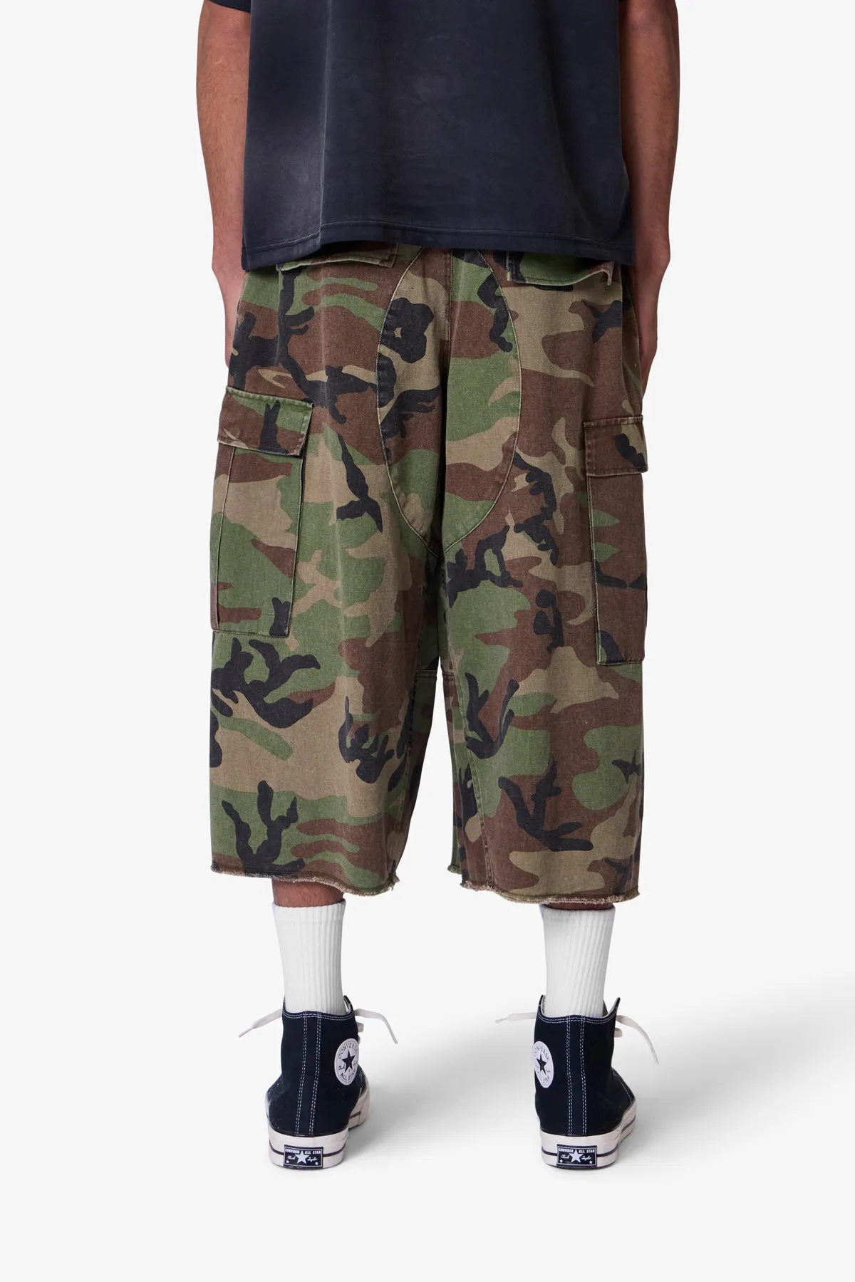 Extra Long Cargo Shorts - Camo sold by MNML product image thumbnail 5