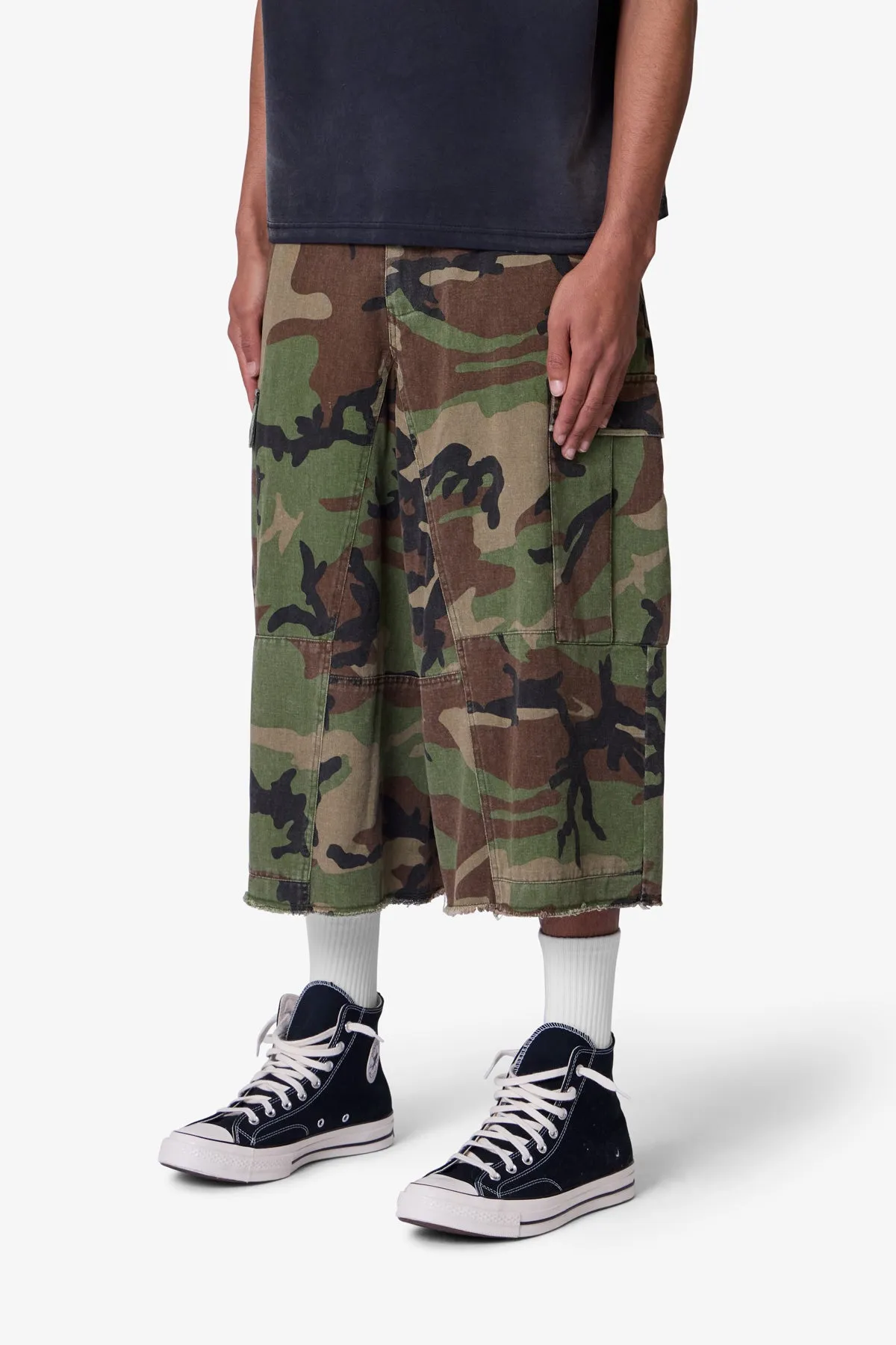 Extra Long Cargo Shorts - Camo sold by MNML product image thumbnail 3