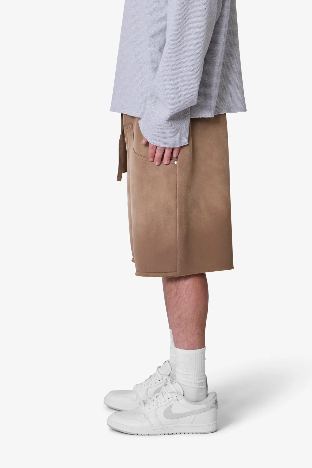 West Double Knee Sweatshorts - Tan sold by MNML product image thumbnail 4