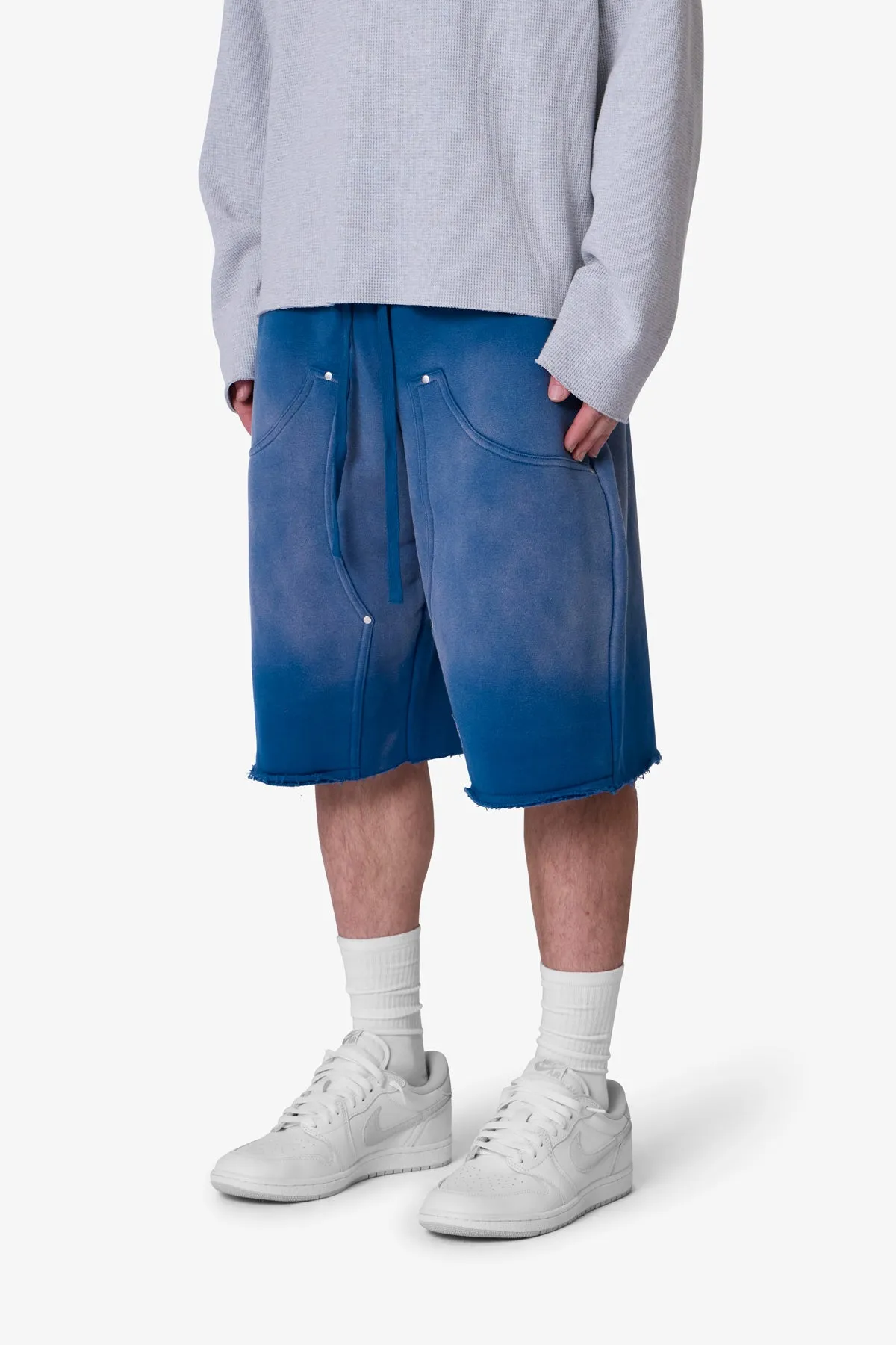 West Double Knee Sweatshorts - Blue sold by MNML product image thumbnail 3