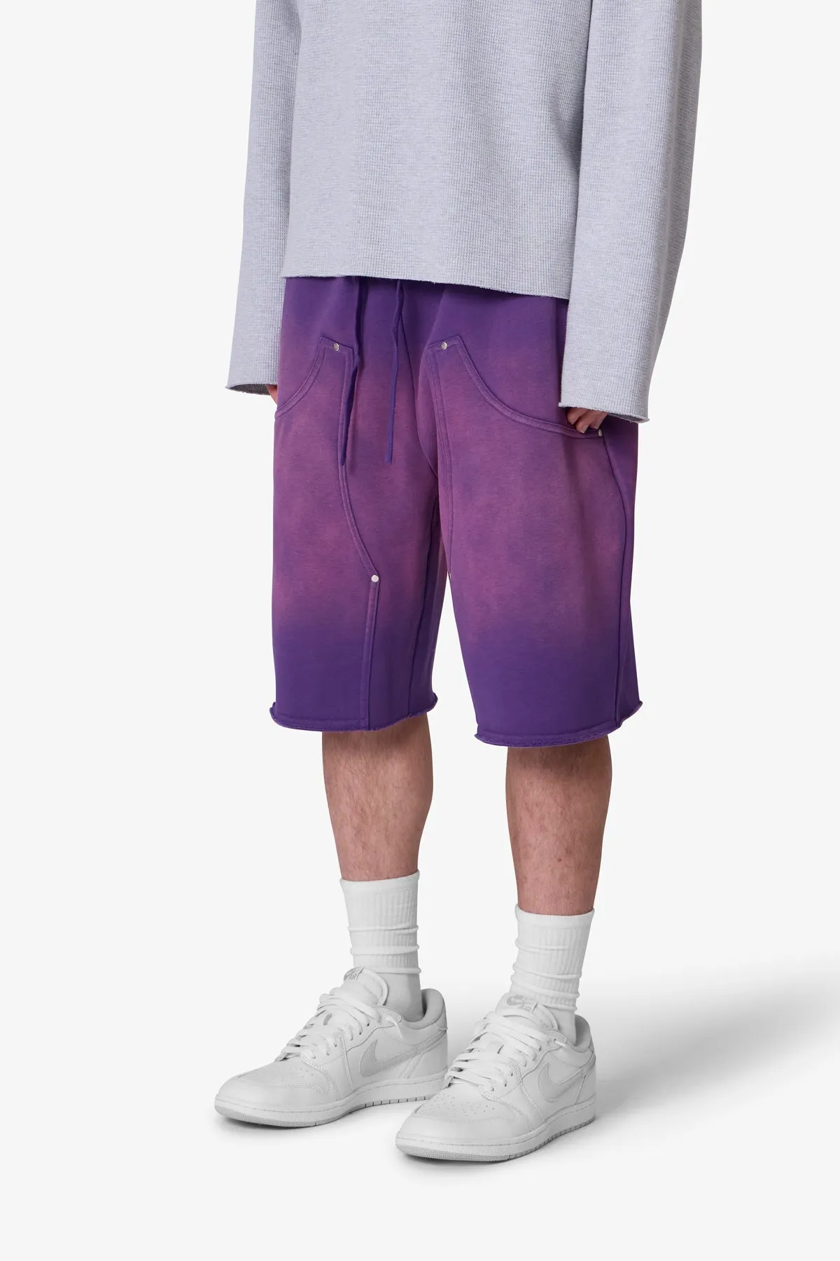 West Double Knee Sweatshorts - Purple sold by MNML product image thumbnail 4