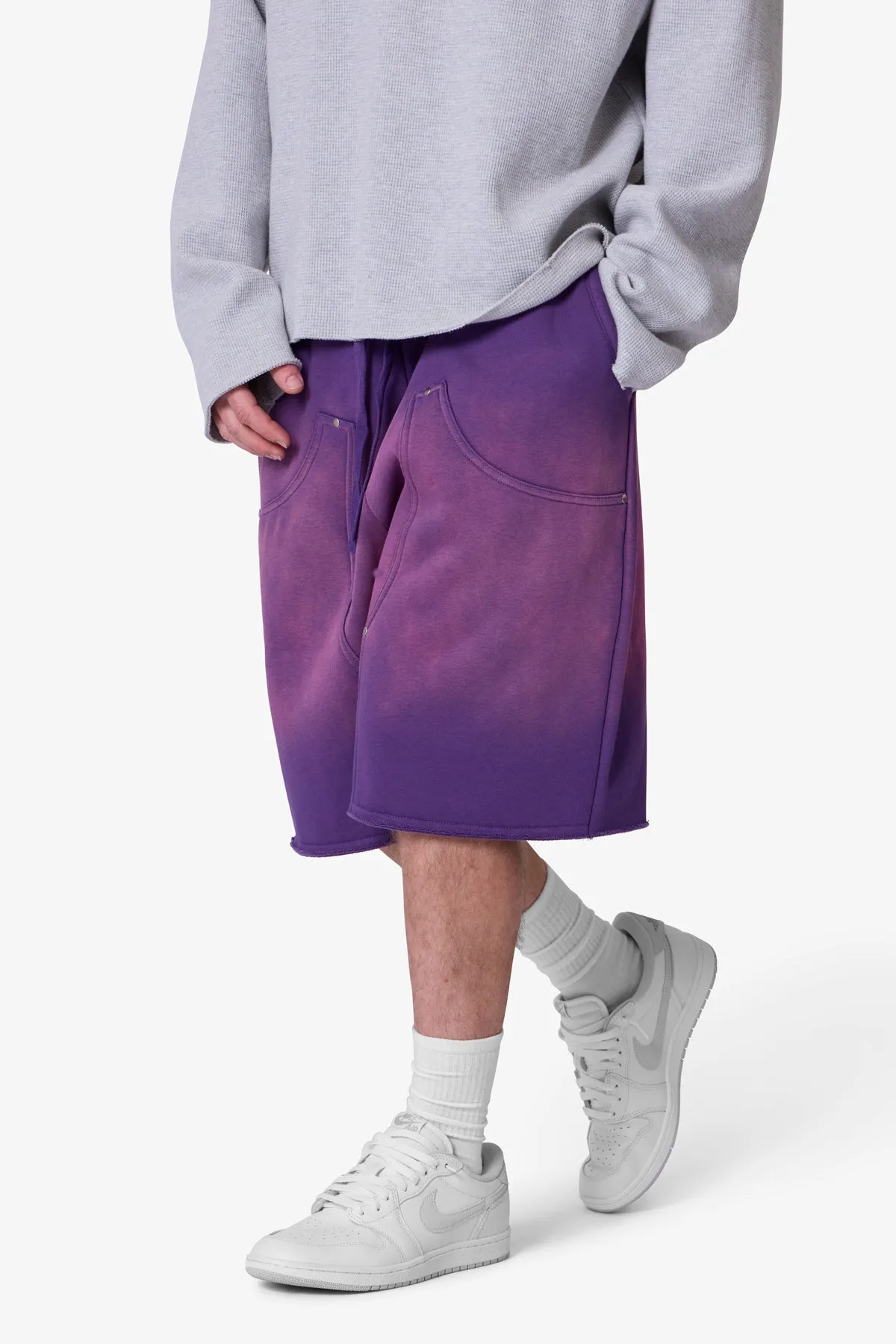West Double Knee Sweatshorts - Purple sold by MNML product image thumbnail 2