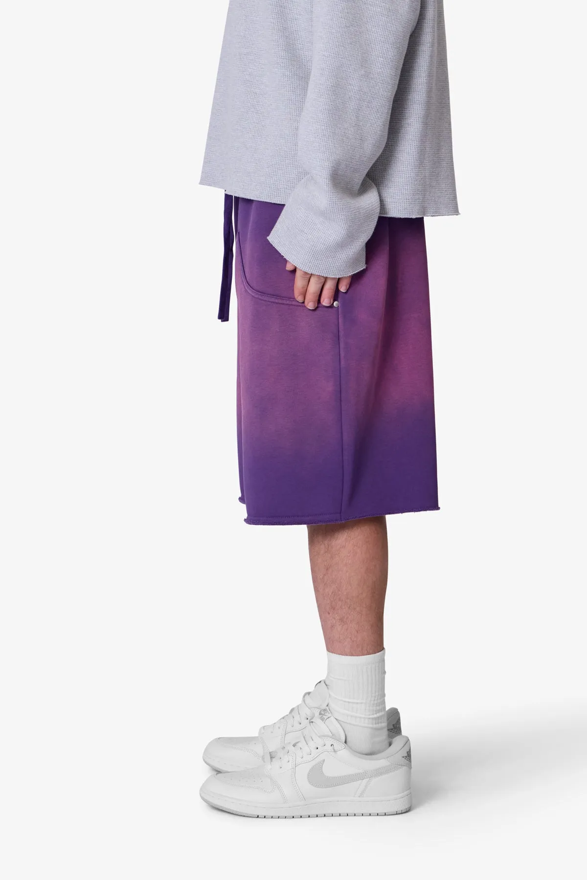 West Double Knee Sweatshorts - Purple sold by MNML product image thumbnail 5