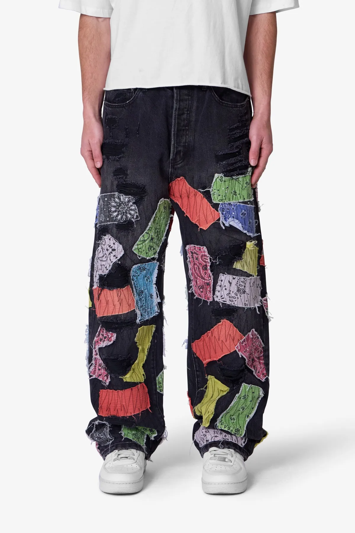 Ultra Baggy Bandana Patch Denim - Washed Black sold by MNML product image thumbnail 2