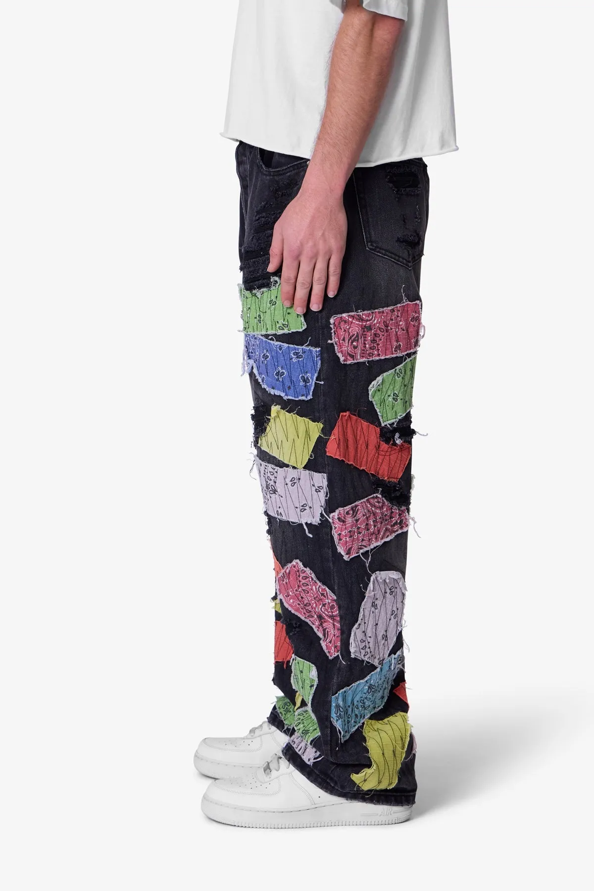 Ultra Baggy Bandana Patch Denim - Washed Black sold by MNML product image thumbnail 4