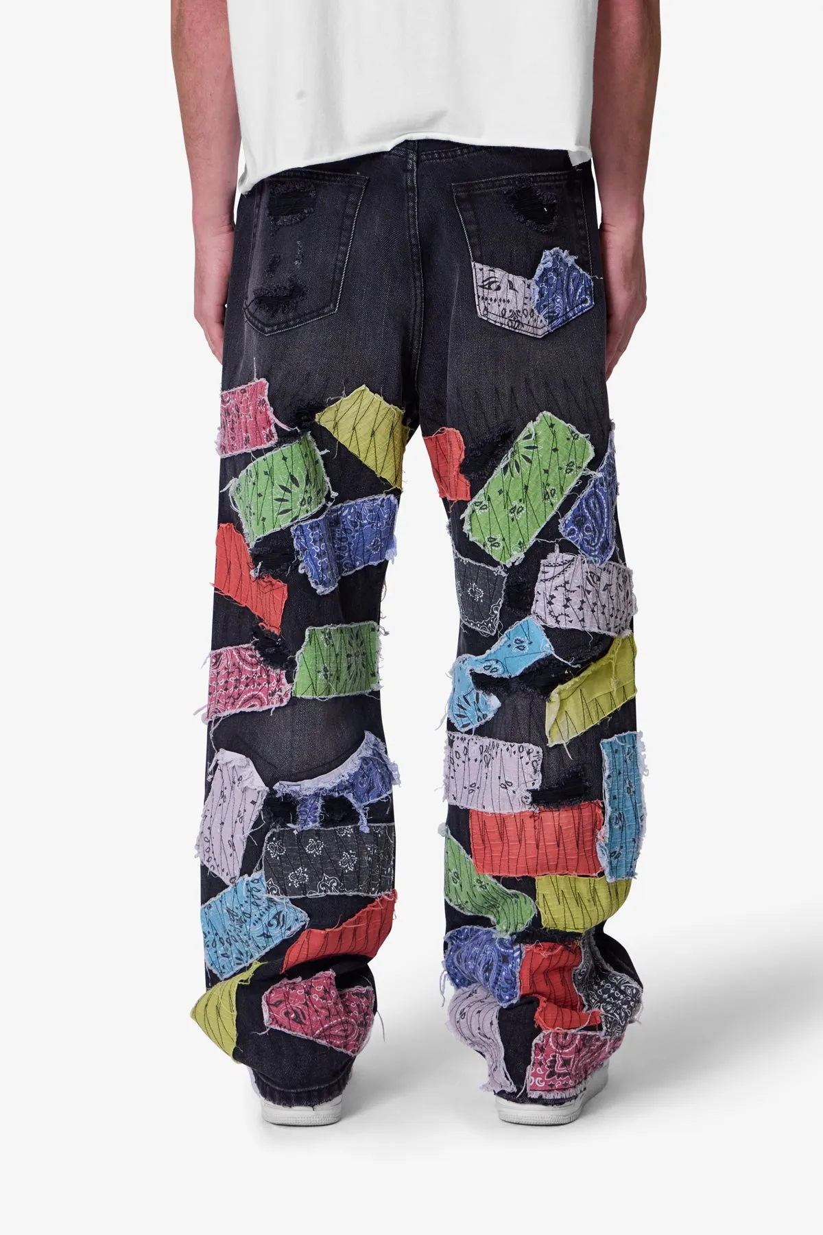 Ultra Baggy Bandana Patch Denim - Washed Black sold by MNML product image thumbnail 5