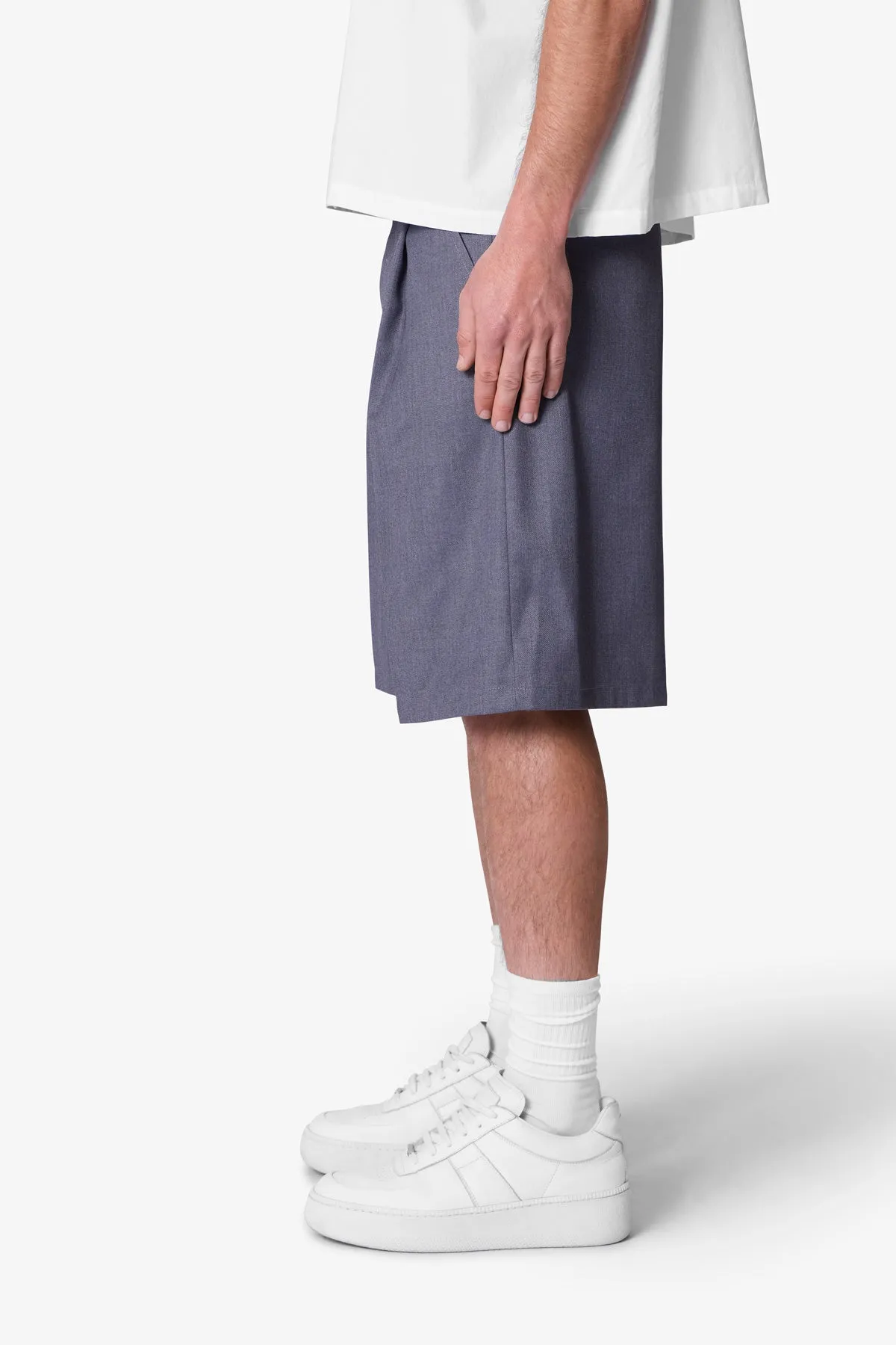 Big Pleated Shorts - Grey sold by MNML product image thumbnail 4