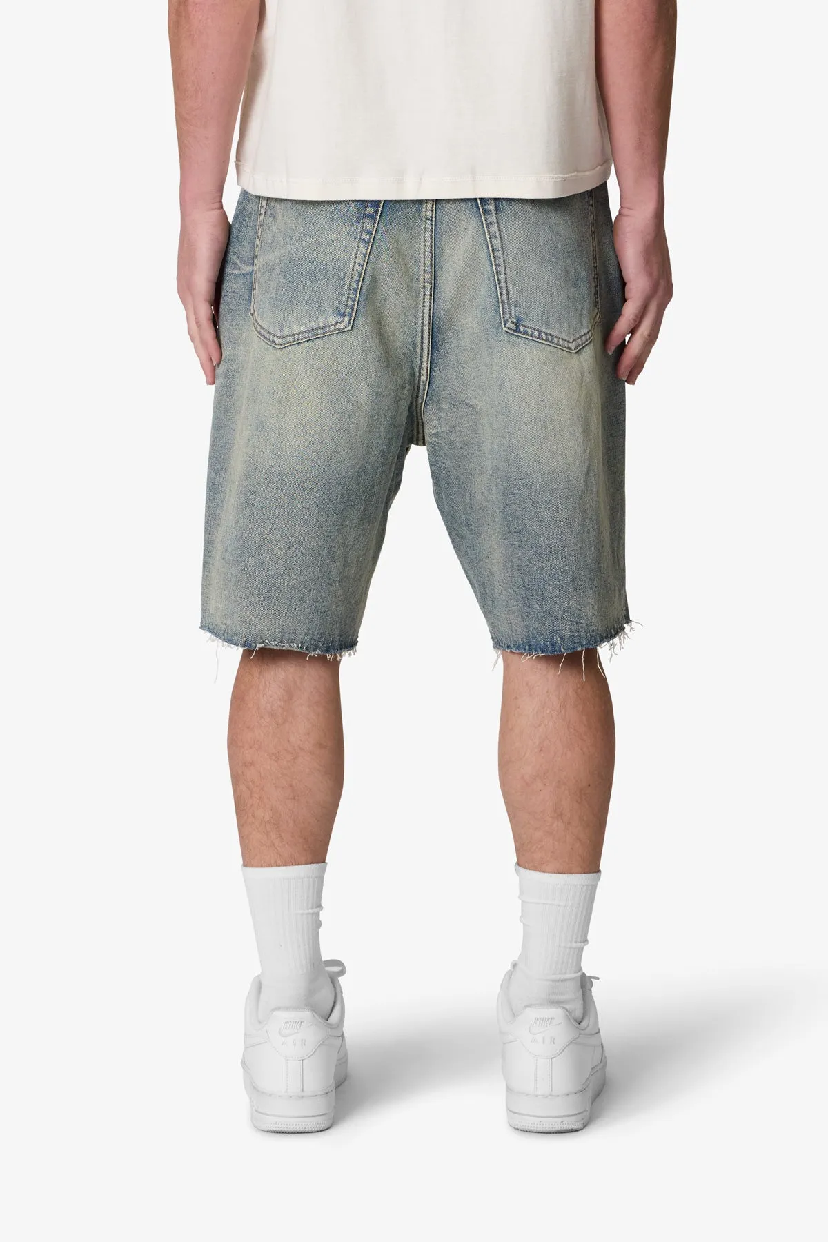 Baggy Ripped Denim Shorts - Vintage Blue sold by MNML product image thumbnail 5