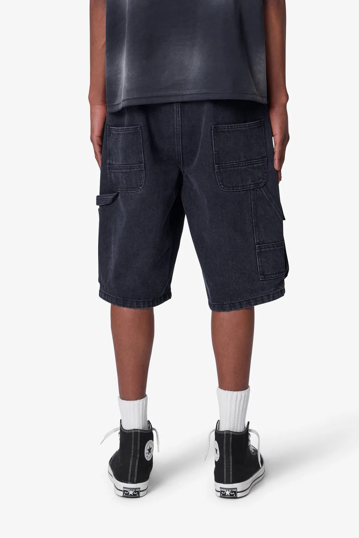 Baggy Zipper Denim Shorts - Black sold by MNML product image thumbnail 5