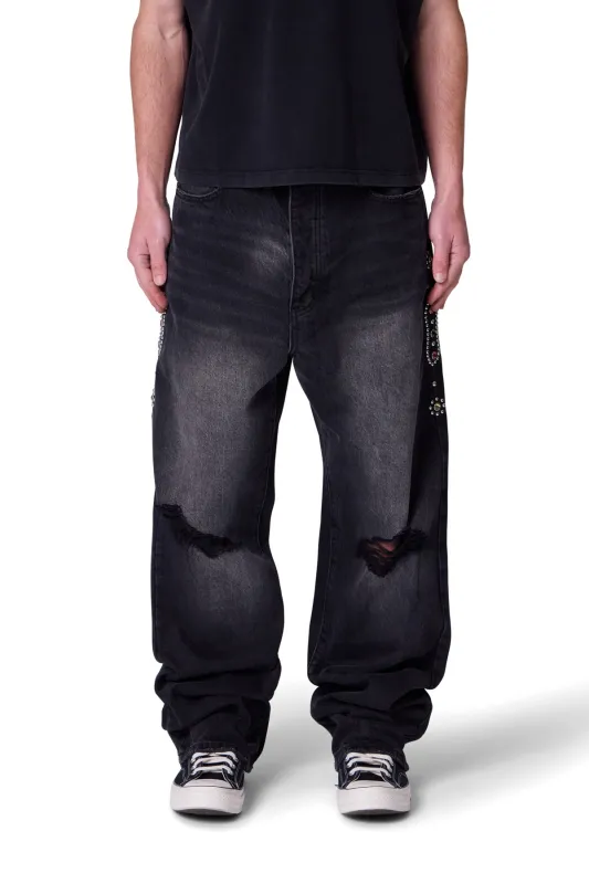 Ultra Baggy Mojave Denim - Washed Black sold by MNML