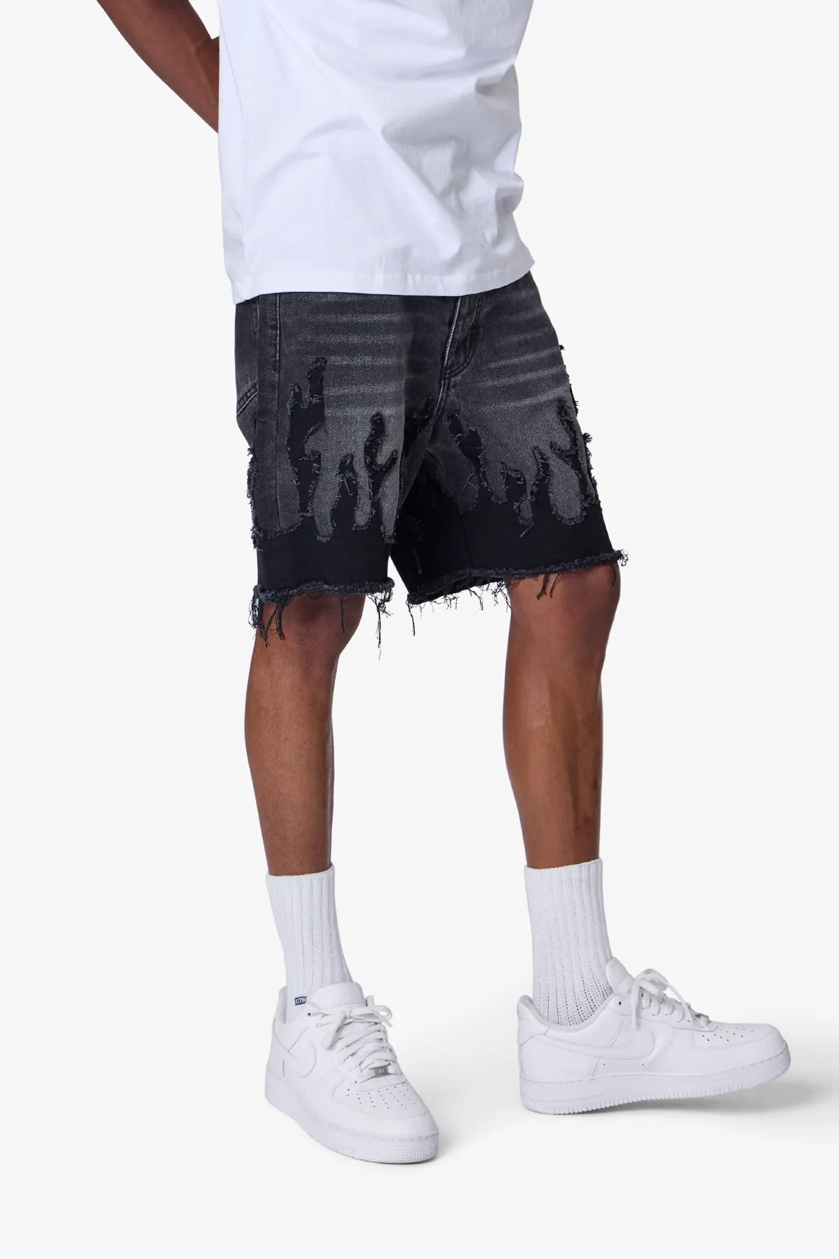 Flame Denim Shorts - Washed Black sold by MNML product image thumbnail 2
