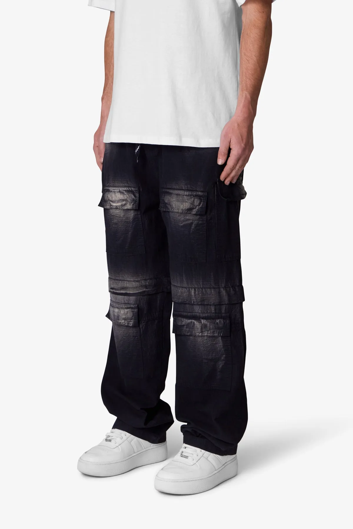 Oversized Cargo Pants - Washed Black sold by MNML product image thumbnail 4