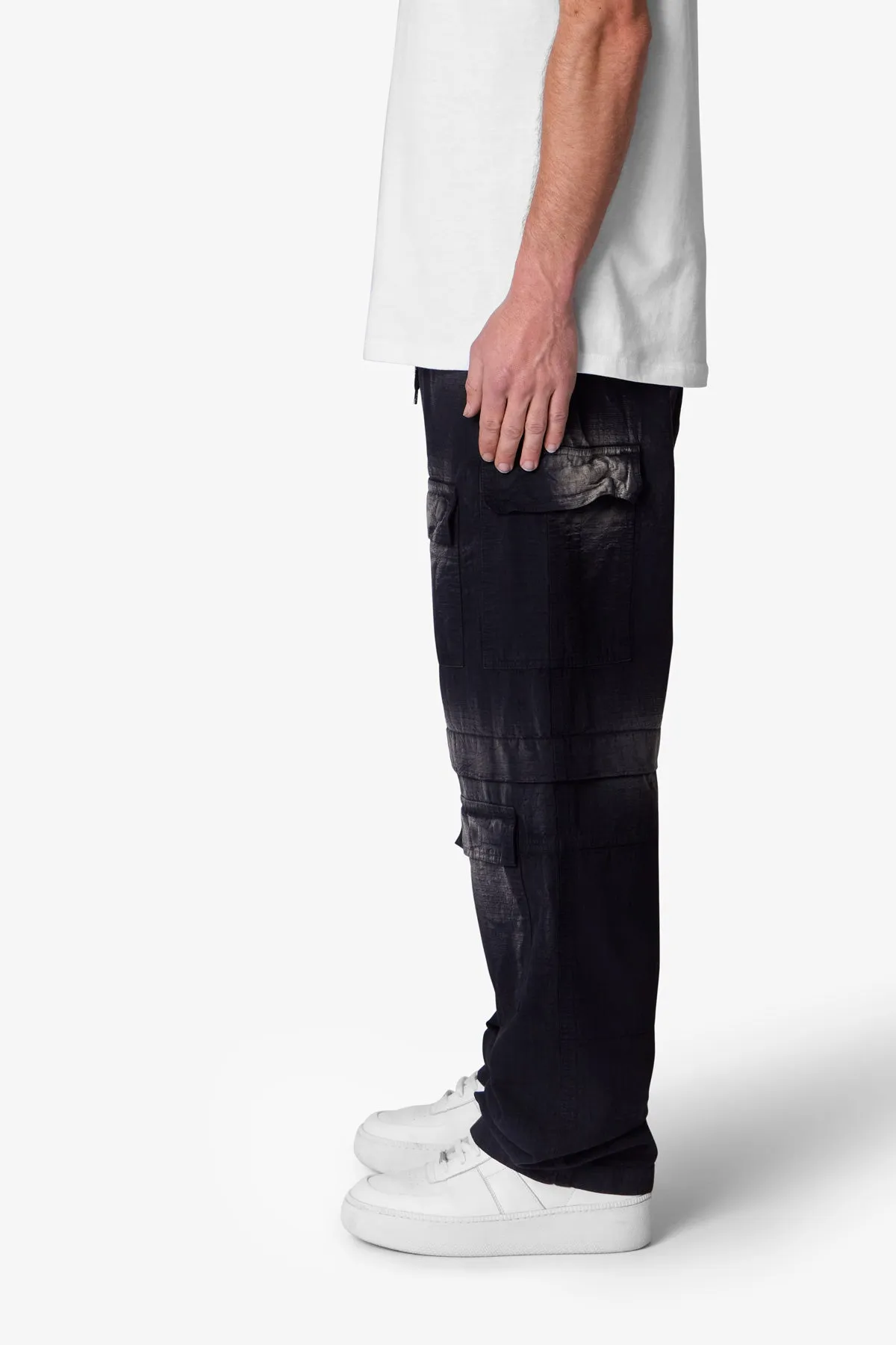 Oversized Cargo Pants - Washed Black sold by MNML product image thumbnail 5