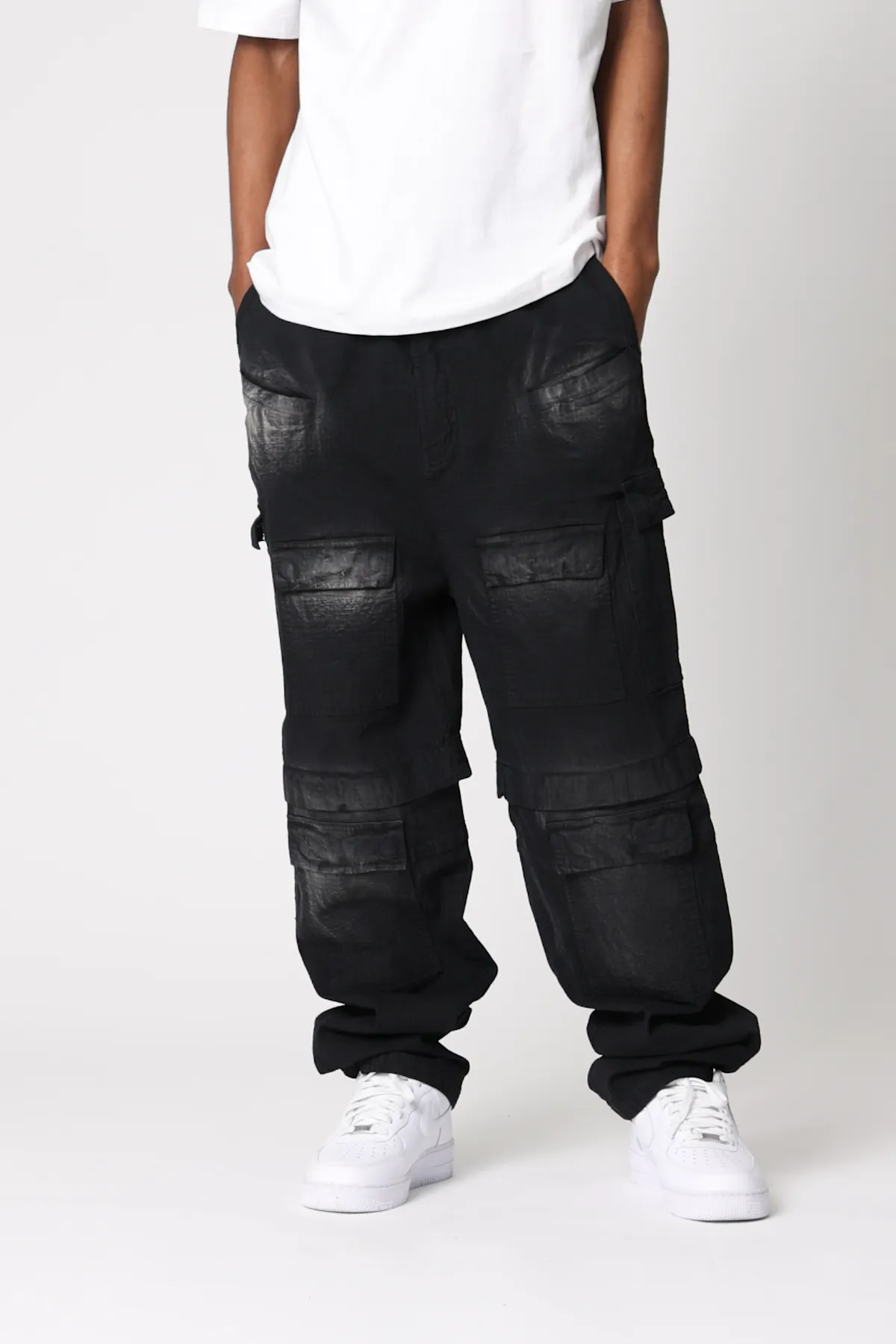 Oversized Cargo Pants - Washed Black sold by MNML product image thumbnail 3
