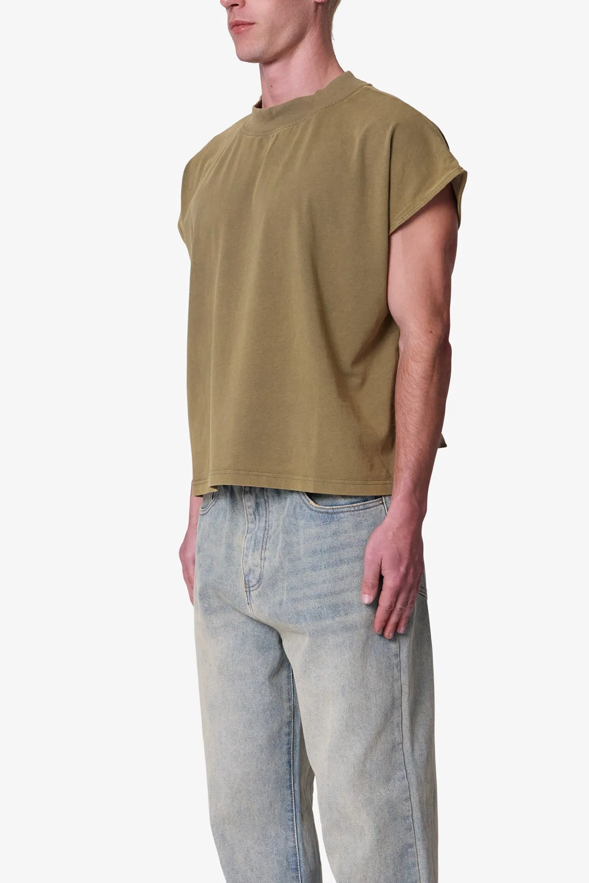 Washed Boxy Tank - Washed Olive sold by MNML product image thumbnail 3