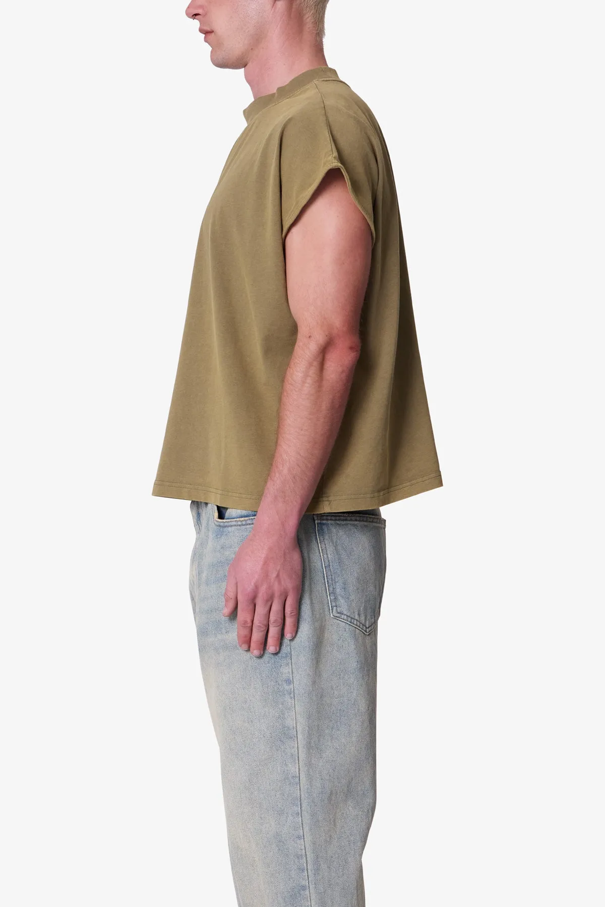 Washed Boxy Tank - Washed Olive sold by MNML product image thumbnail 4