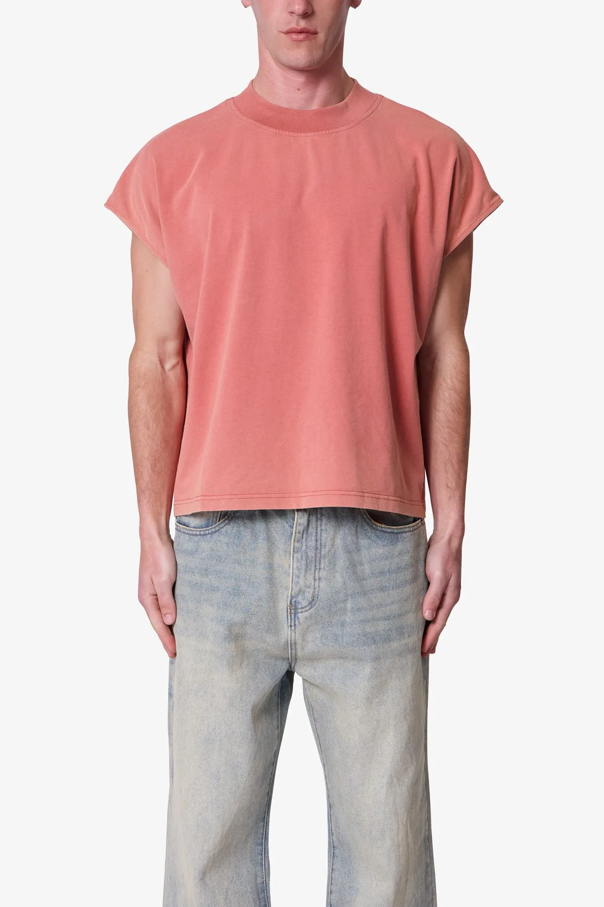 Washed Boxy Tank - Washed Mauve sold by MNML